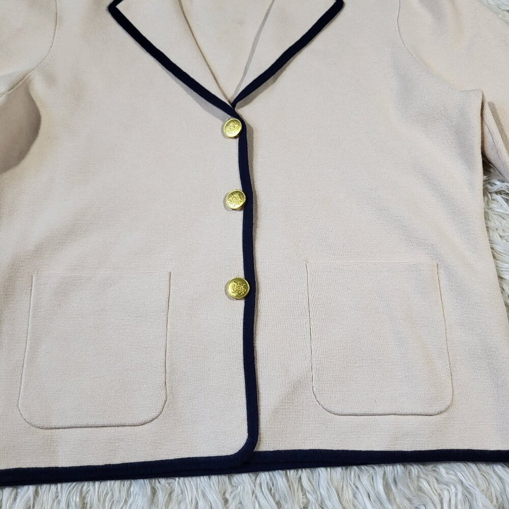 J.Crew Contrast-trim Waisted Sweater-blazer For Womens Large - Picture 6 of 12